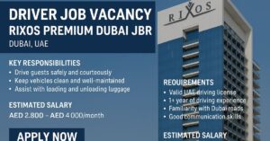Driver Job at Rixos Premium Dubai JBR
