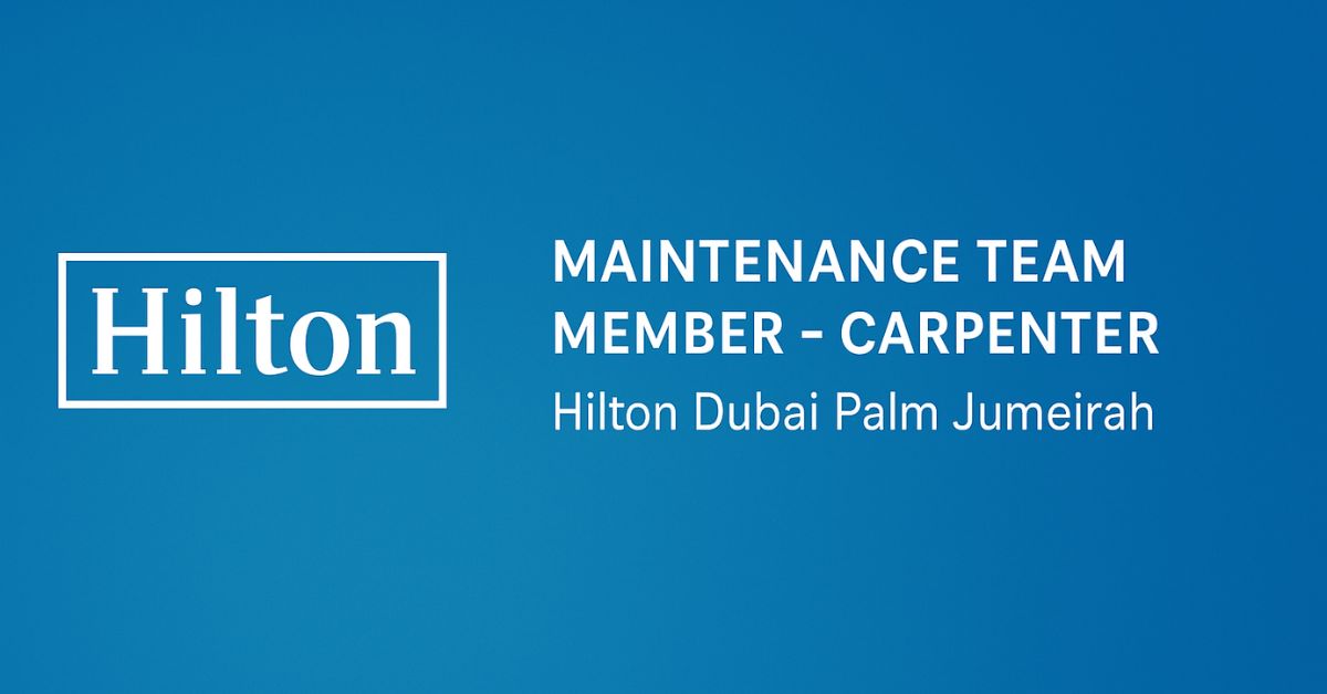 Maintenance Team Member – Carpenter Job In dubai (Apply Now) 1 carpenter jobs in dubai